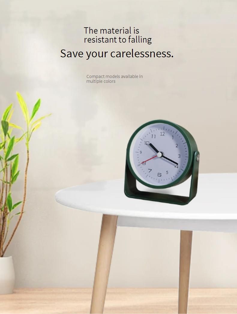 Cross Border Kinder ABS Kleiner Wecker Studentenspezifischer Wecker Stille Tischuhr Batteriemodell Einfache Quarz-Tischuhr Großhandel_voghion.com