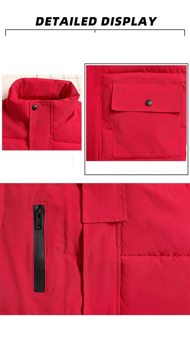 Gilet matelassé unisexe brodé avec logo personnalisé – Veste de travail légère et chaude pour l'image de marque de l'entreprise_voghion.com