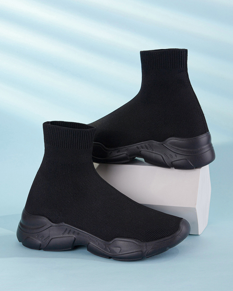 Paris Sock Shoes Women S Super Hot European Casual Knit High Top Stretch Thick Bottom Puff Paw Socks Boots_voghion.com