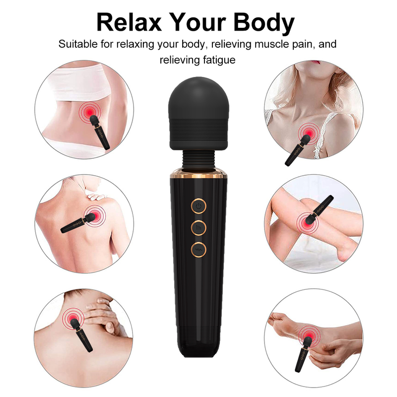 MELO újratölthető személyi masszírozó pálcával, új frissítés, 25 rezgési mód, kézi, vezeték nélküli, vízálló, némítás, izomlazítás_voghion.com