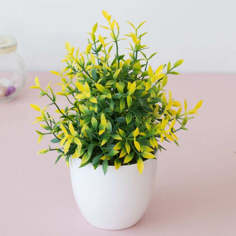 Erba artificiale di ghiaccio verde a 17 maglie, piante bonsai di fiori artificiali, decorazioni per interni, ornamenti di piante verdi per ufficio_voghion.com
