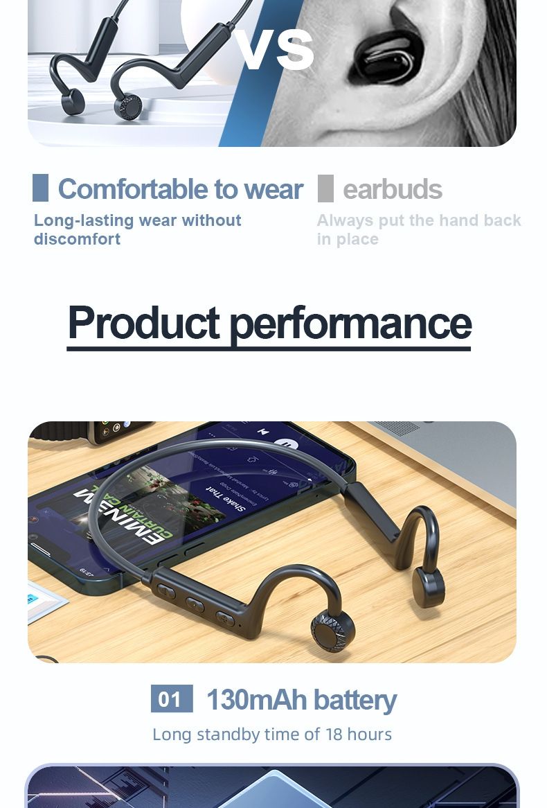 New KS19 Concept Bone Conduction Bluetooth Headset Wireless Ear-hook Type Non-in-ear Bluetooth Headset_voghion.com