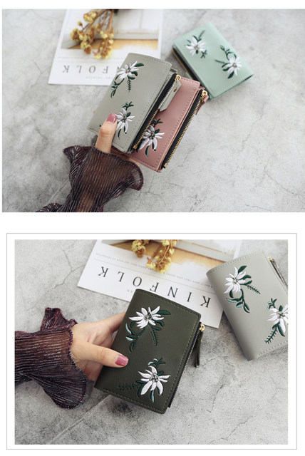 Neue Damen Geldbörsen Druck Blume Kurze Brieftasche Für Frau Reißverschluss Mini Geldbörse Damen Kleine Brieftasche Weibliche Leder Kartenhalter_voghion.com