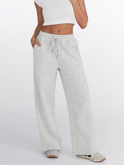 Men's Clothing Wide Leg Sports Pants High Waist Loose Drawstring Jogging Pants With Pockets Sweatpants_voghion.com