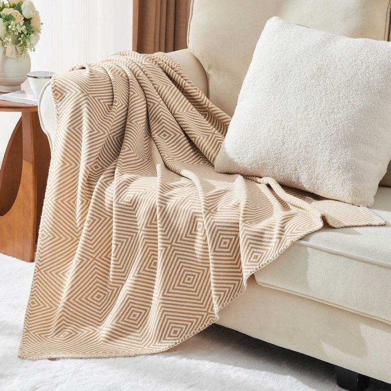Couverture tricotée douce pour canapé, bureau, sieste de printemps et d'été, couverture de climatisation, couverture chaude, cadeau, couverture publicitaire_voghion.com