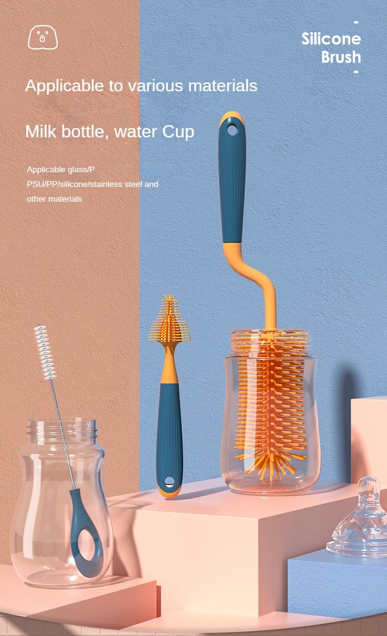 1/2/3 buc perie din silicon pentru biberoane cu rotație de 360 de grade, biberon, suzetă, perie de curățare a mamelonului, perii pipetă, set de articole pentru bebeluși_voghion.com