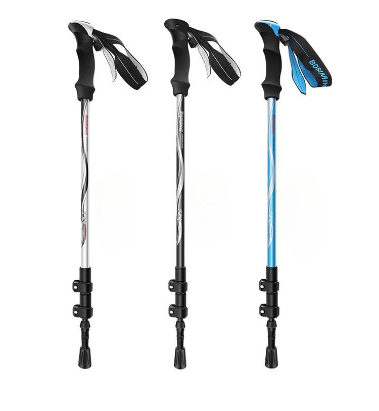 Bosim Süper Hafif Sağlam Kaymaz Trekking Bastonu Üç Bölmeli Teleskopik Taşınabilir Karbon Fiber Yürüyüş Bastonu_voghion.com