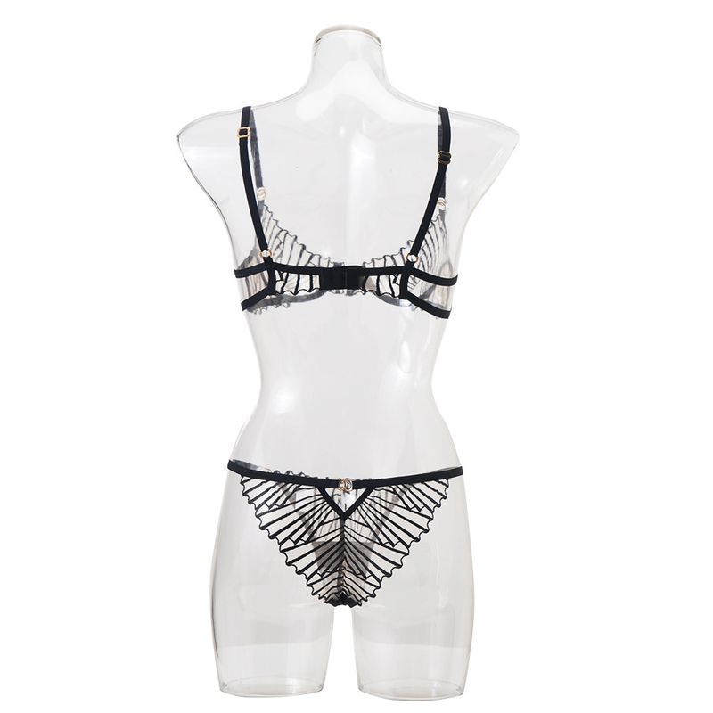 Reggiseno push-up piccolo e traspirante ultra sottile con ricamo, per seno grande, intimo da donna, set di anelli in acciaio_voghion.com