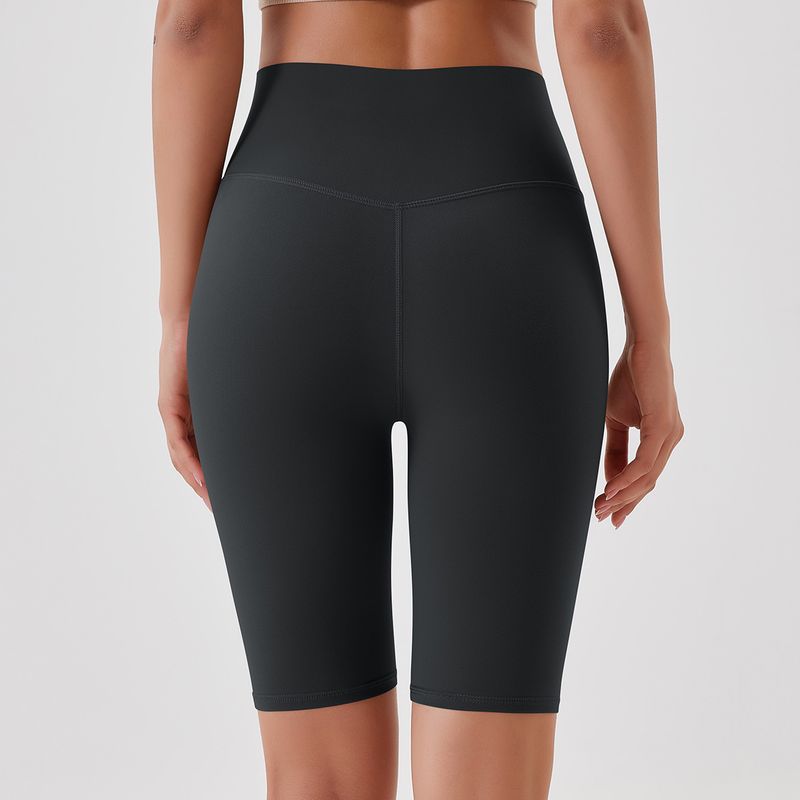 Women's Clothing double-sided brushed yoga shorts without embarrassing lines, buttocks lifting and abdominal control sports running fitness pants_voghion.com