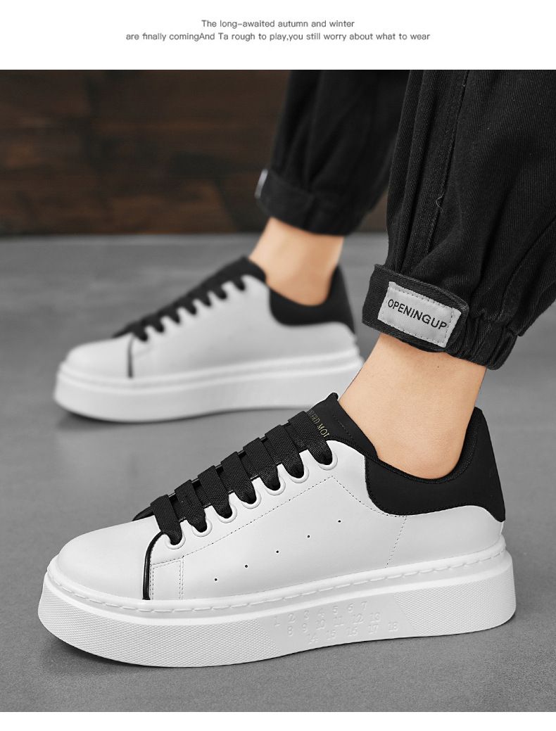 Uued meeste kingad suvised hingavad klassikalised üliõpilaslinnaku slip-on mood paksud tallad suurendavad väikseid valgeid kingi_voghion.com