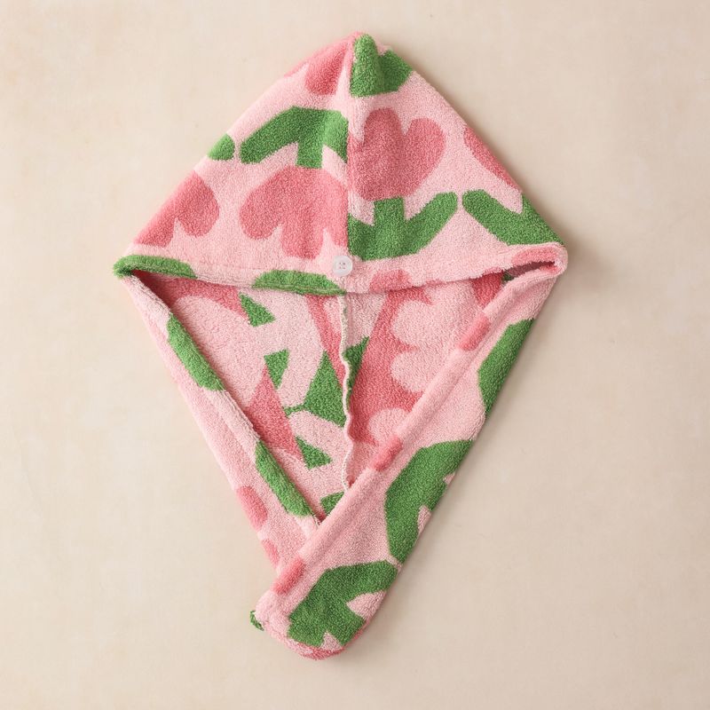 Lillian Neue doppelseitige Frottee-Haarhaube aus garngefärbter, saugfähiger Baumwolle mit langen Stapelfasern_voghion.com