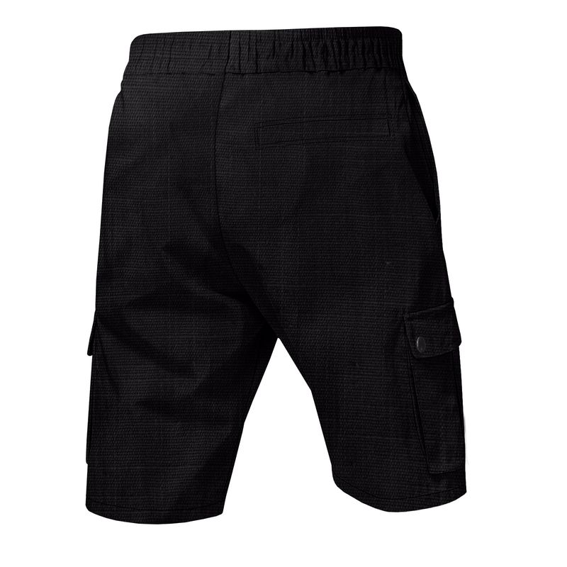 Pantalones cortos casuales de playa de lino con nudo de bambú para hombre de American Amikaji Outdoor Tactical Workwear de verano_voghion.com