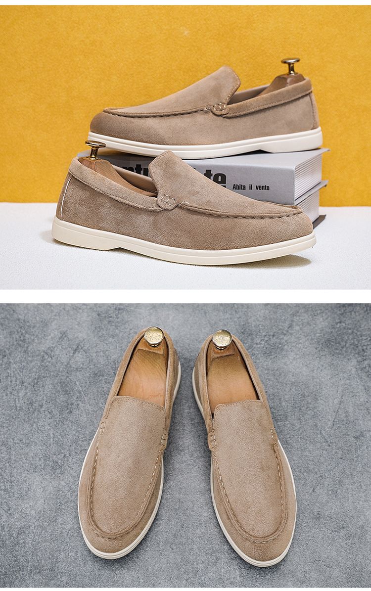 SHLIANG Herren Freizeitschuhe Wildleder Loafer Klassische Herrenschuhe im britischen Stil Leichte, weiche Mokassins für Herren Slip-On Driving Flats Y0577_voghion.com