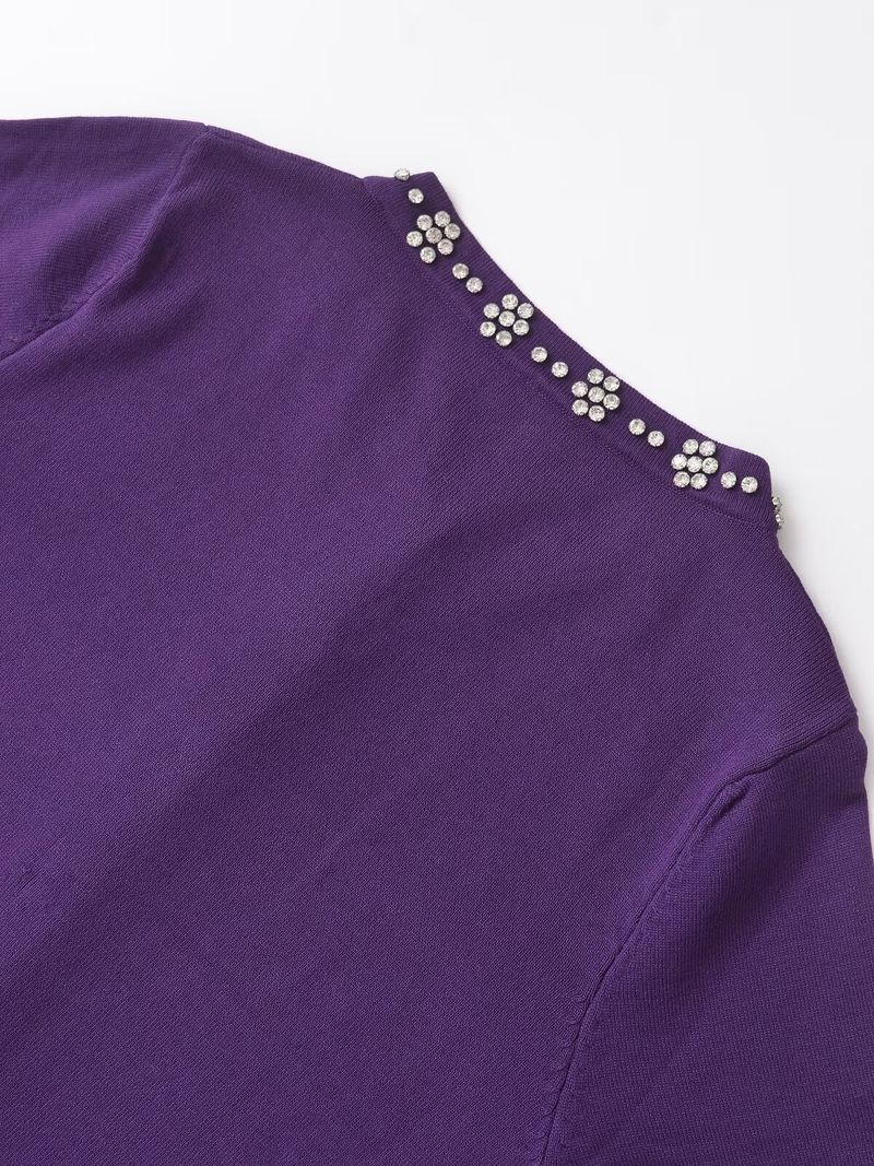 Women s clothing autumn and winter new jewelry bead decoration knitted jacket_voghion.com