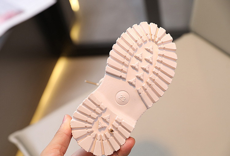 Scarpe per bambini Stivaletti Cerniera laterale per ragazzi Moda Martens stivaletti singoli per ragazze con suola morbida tinta unita_voghion.com