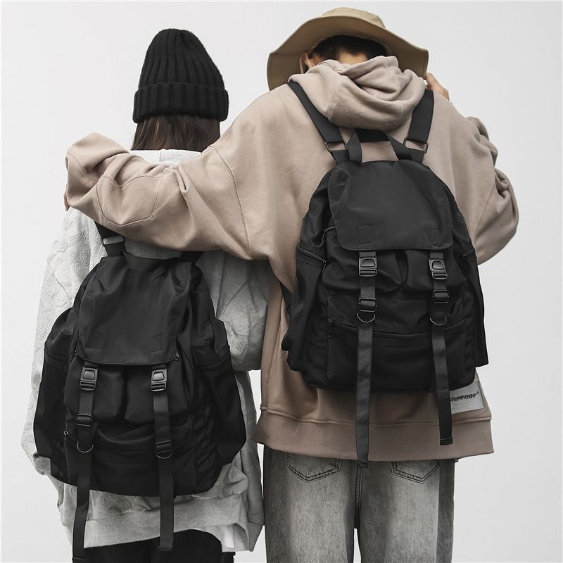 Mochila de viaje moderna, funcional, de gran capacidad, para senderismo al aire libre, para hombres, estudiantes universitarios, mochila escolar negra._voghion.com