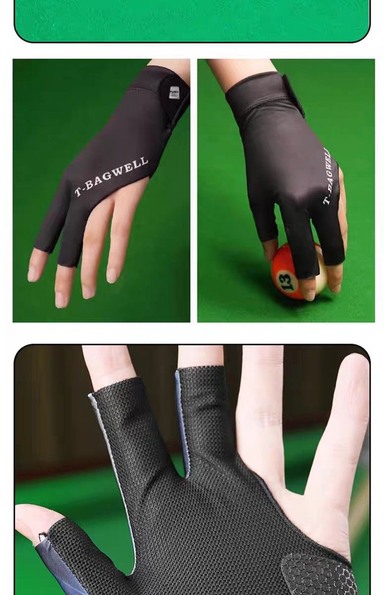 Gloves Full High-end Anti-slip Fingerless Table Tennis Billiard Supplies Thin Snooker Three Finger Breathable_voghion.com