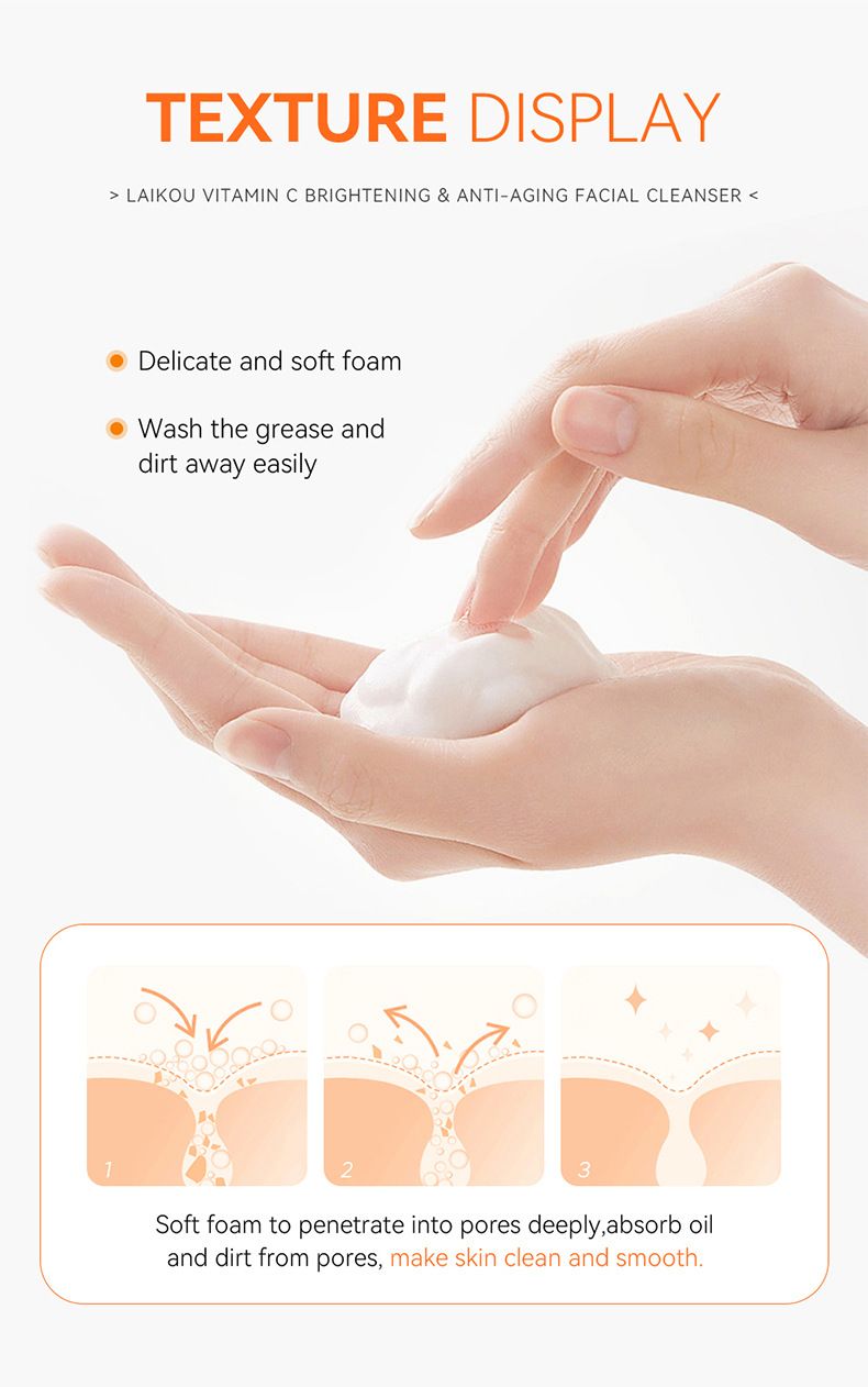 Detergente viso alla vitamina C Leco (scatola colorata) 40 g, detergente per pori, idratante, cura della pelle localizzata_voghion.com