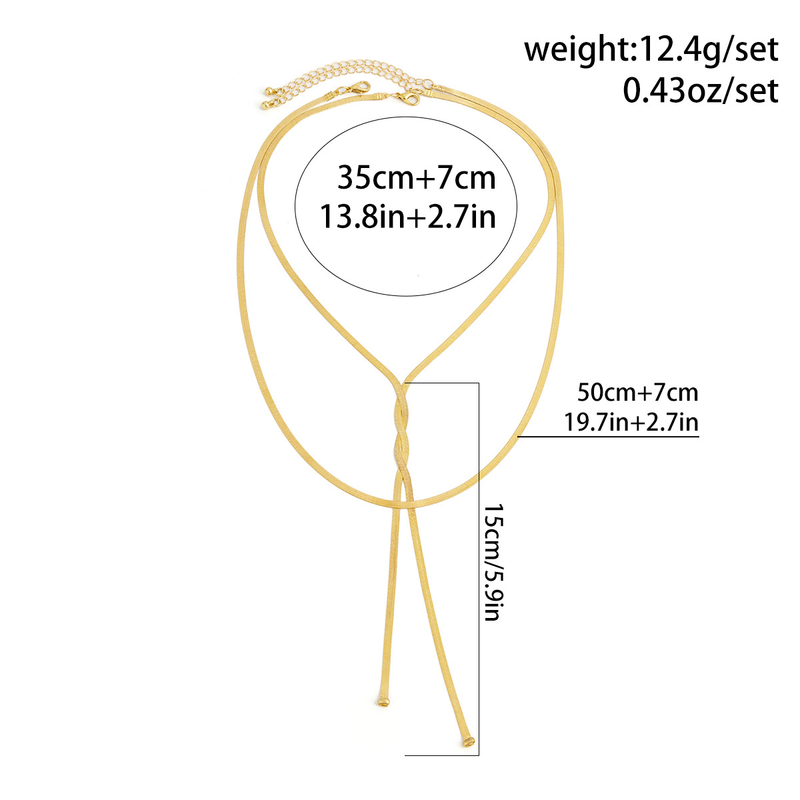 Dames sieraden hiphop metalen wind snake bone chain ketting trend geometrisch lang geweven sleutelbeen ketting_voghion.com