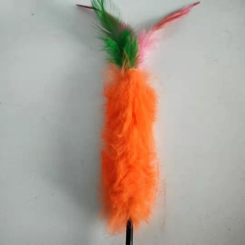 Giocattolo elastico in plastica con asta lunga e colorata, in pelliccia di coniglio, per gatti, 55 cm_voghion.com