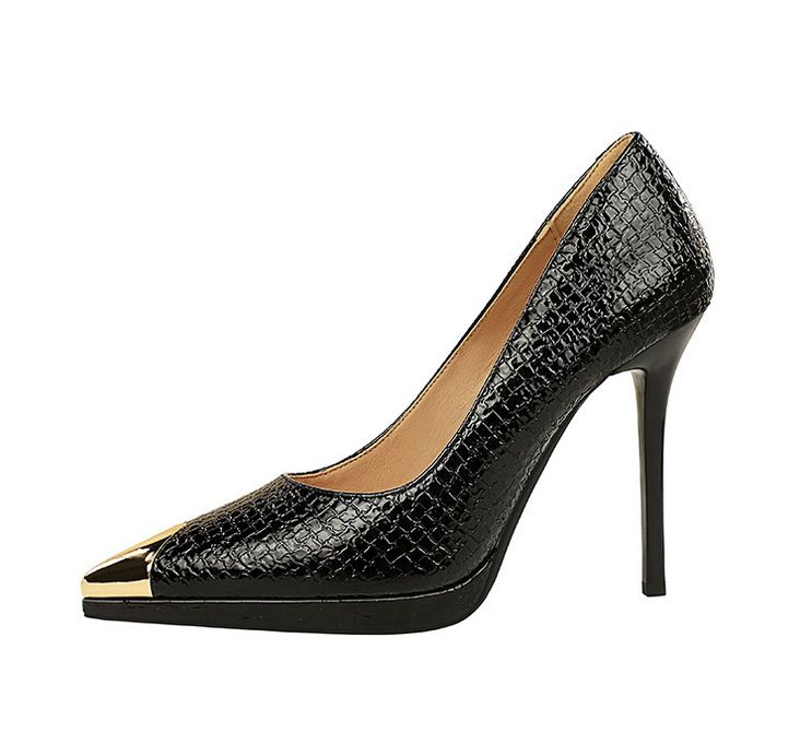 Damesschoenen Waterdicht Tafelijzer Kop Puntige Kop Ondiepe Mond Hoge Hakken Dunne Hak Superhoge Hak Enkele Schoenen Dames_voghion.com