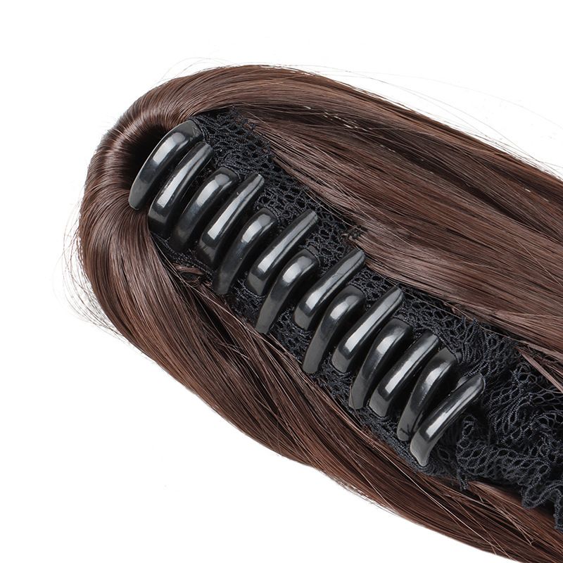 Coda di cavallo lunga con clip da donna, coda di cavallo arricciata multistrato, coda di cavallo riccia con clip in fibra sintetica, produttore all'ingrosso_voghion.com