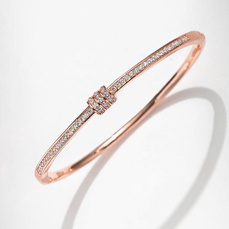 Klassisches Temperament Glücksarmband Mikro eingelegter Zirkon offenes Armband Schmuck für Frauen_voghion.com