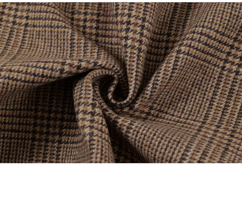 Klassische karierte Harrington-Jacke für Herren – Wollmischung, bequeme Passform, Stehkragen, Reißverschluss vorne, lange Ärmel, lässige Oberbekleidung für Herbst und Frühling_voghion.com