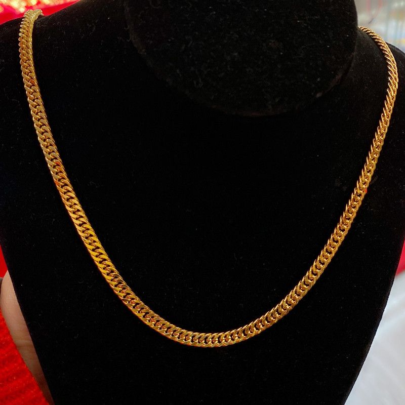 Collana cubana in ottone placcato oro, autentica moda, con catena laterale lunga, per coppie di uomini e donne, frusta per cavallo_voghion.com