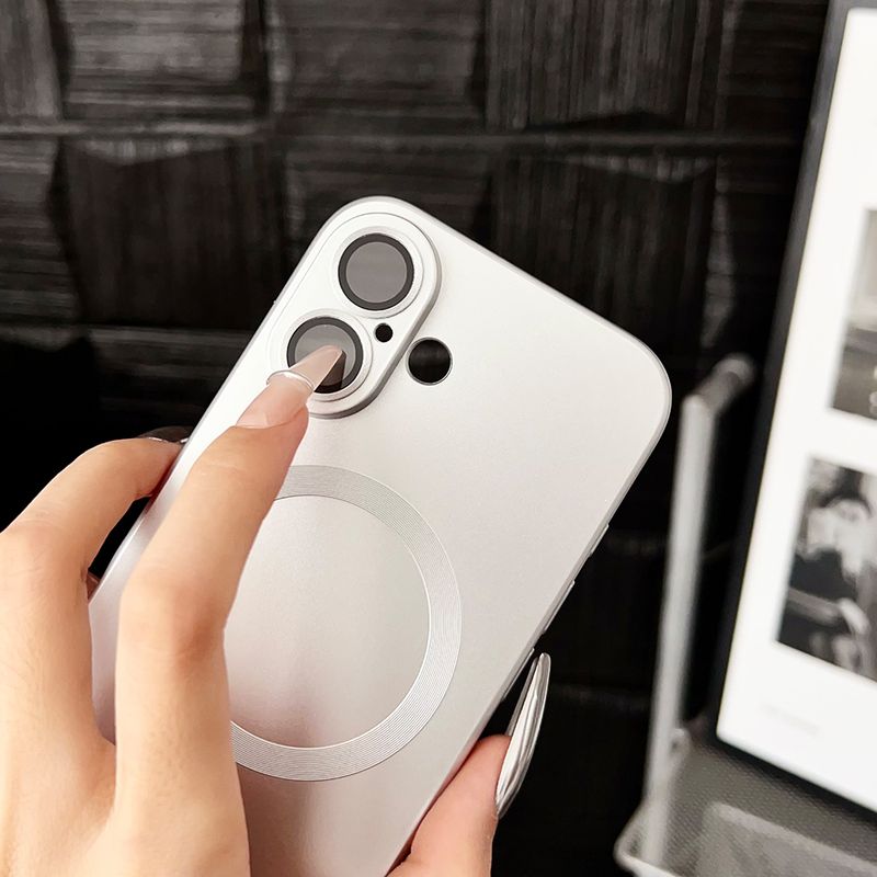 Luksusowe bezprzewodowe ładowanie matowe etui magnetyczne do iPhone'a 16 Pro Max 15 Plus 14 13 12 11 Ochrona szkła Soczewka odporna na wstrząsy Miękka obudowa_voghion.com