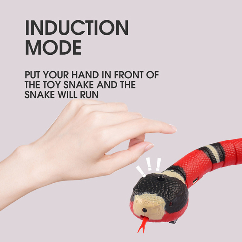Guangying Snake Cat Toy Snake Shape S-Shaped Moving Flick Tongue Swing Tail Snake Obstacles Escape Interactive Smart Sensing Snake Tease Toy_voghion.com