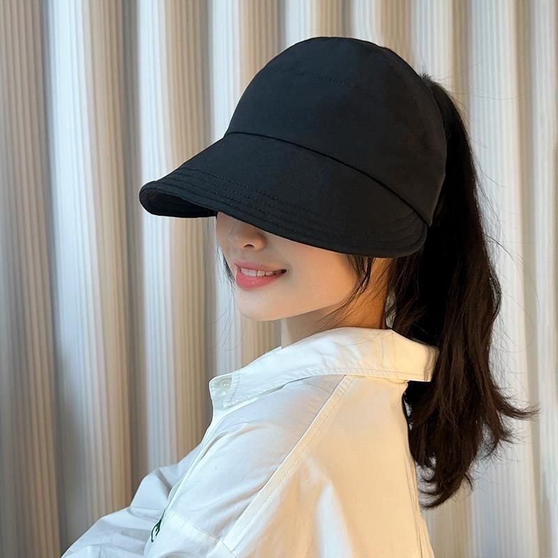 Schnelltrocknendes Sommervisier für Damen, Pferdeschwanz, Abnehmen, Sonnenschutz, Sonnenschirm, Reisemaske, Gesichtsbedeckung, Entenschnabel_voghion.com