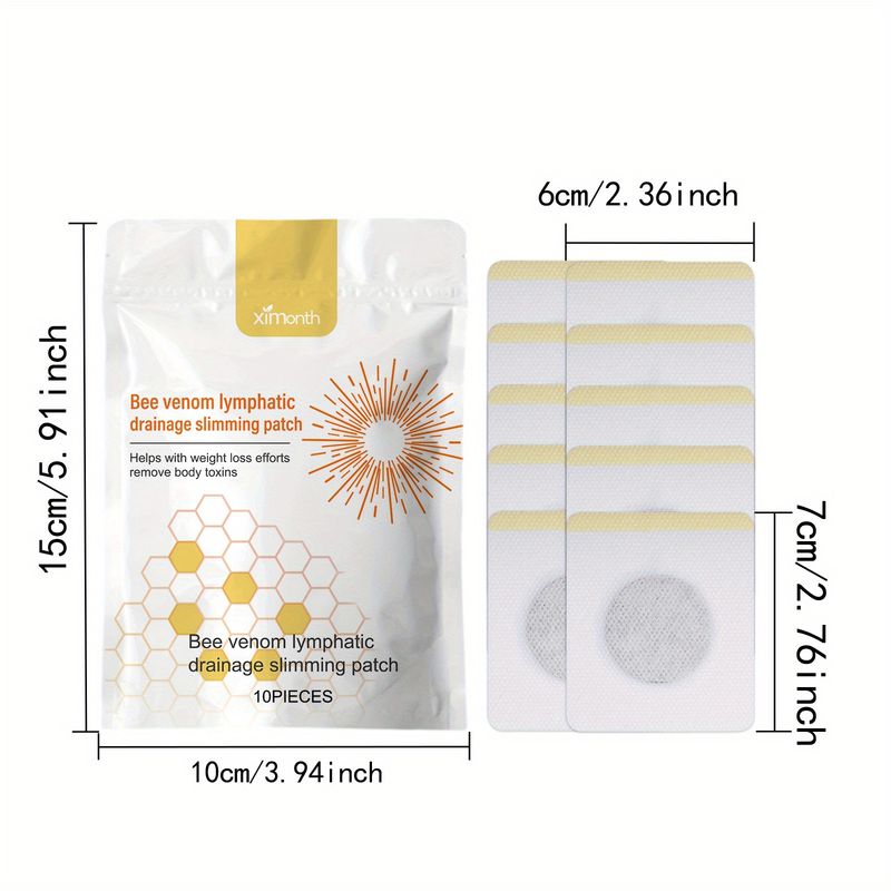 Patch minceur de drainage lymphatique au venin d'abeille Patchs amincissants pour le corps raffermissant et raffermissant pour le ventre Autocollants de nombril apaisants sains Patchs minceur_voghion.com