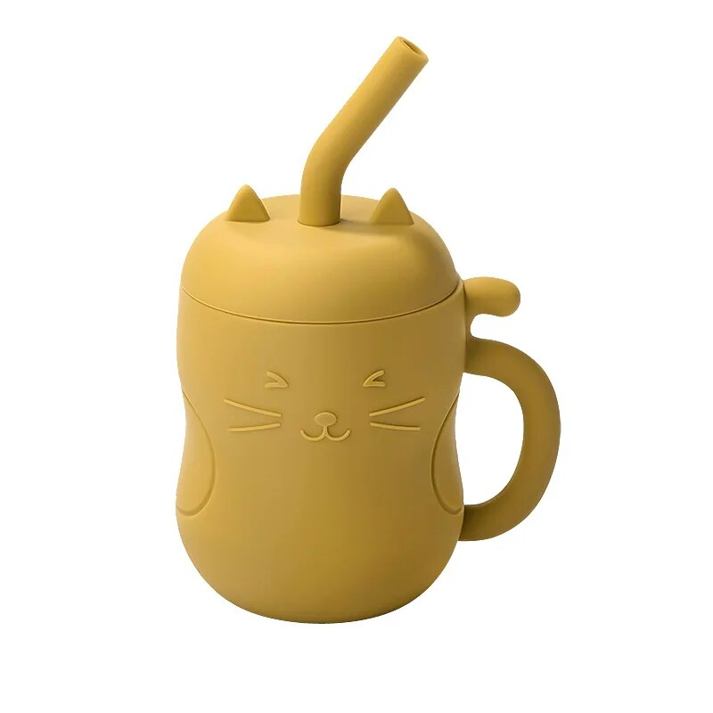 1 peça de canudo de silicone para bebês, copo portátil sem BPA para armazenamento, recipiente para lanche, copo de alimentação, copo à prova de vazamento para crianças, copo de bebida para aprendizagem_voghion.com