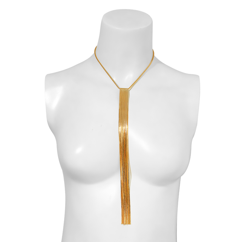 Dames sieraden hiphop metalen wind snake bone chain ketting trend geometrisch lang geweven sleutelbeen ketting_voghion.com