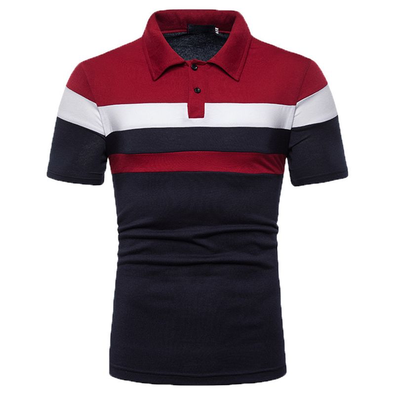 Kortärmad t-shirt för män. Trendig T-shirt med färgmatchning för män _voghion.com