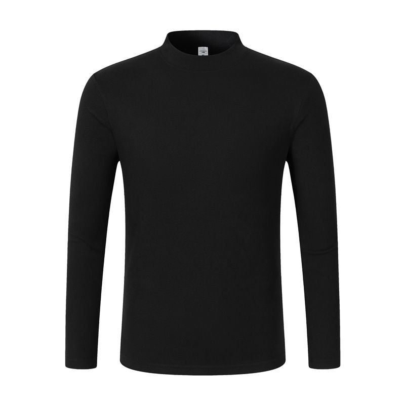 Halbrollkragen Herren Bottoming Shirt Doppelseitiger Samt Deutscher Samt Herbstkleidung Herbst und Winter Thermounterwäsche Einfarbig Lässig Lang_voghion.com