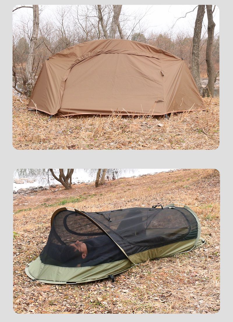 Tenda tattica individuale anti-zanzara per campeggio all'aperto, da campeggio, per escursionismo, per una sola persona, con apertura rapida._voghion.com