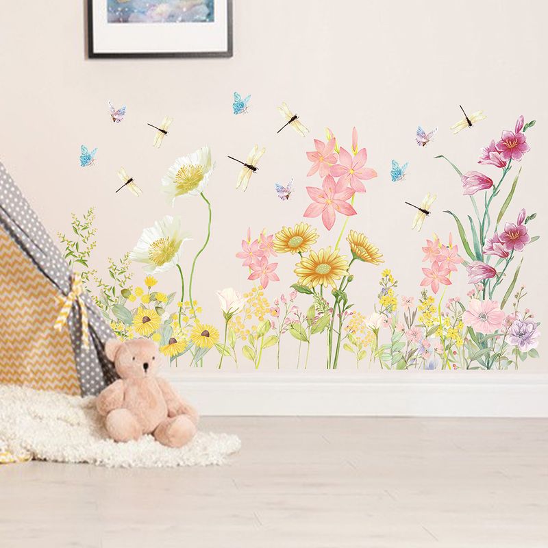 Dragonfly flying fence skirting line self-adhesive PVC JS-N series living room bedroom corner wall sticker_voghion.com