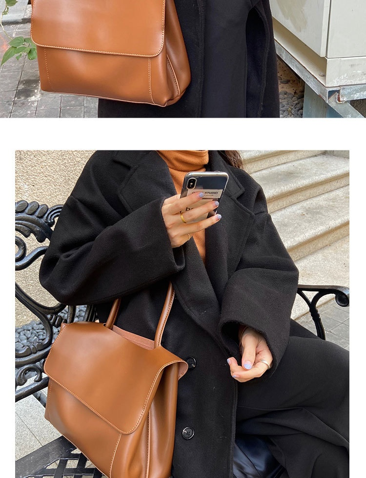 Borsa di grande capacità, Autunno e inverno, Nuovo stile alla moda ed elegante, Valigetta semplice e retrò, Design di nicchia femminile, Borsa a tracolla con una spalla_voghion.com