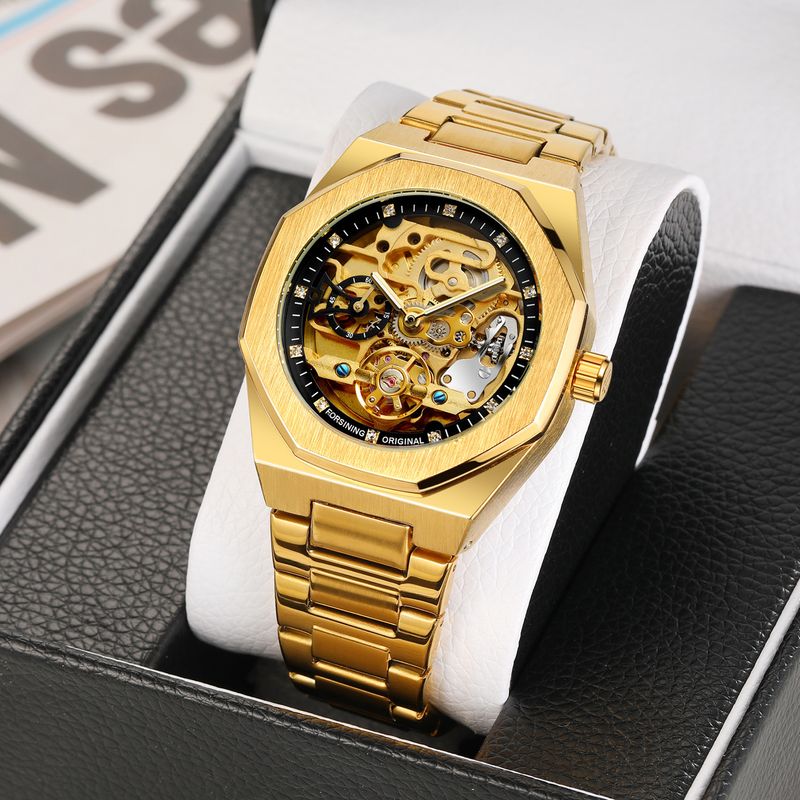 Men's Automatic Mechanical Watch With Luminous Hands, Three Subdials, And Day Display - Stainless Steel Band Six Pin Week Steel Belt Mechanical Watch_voghion.com