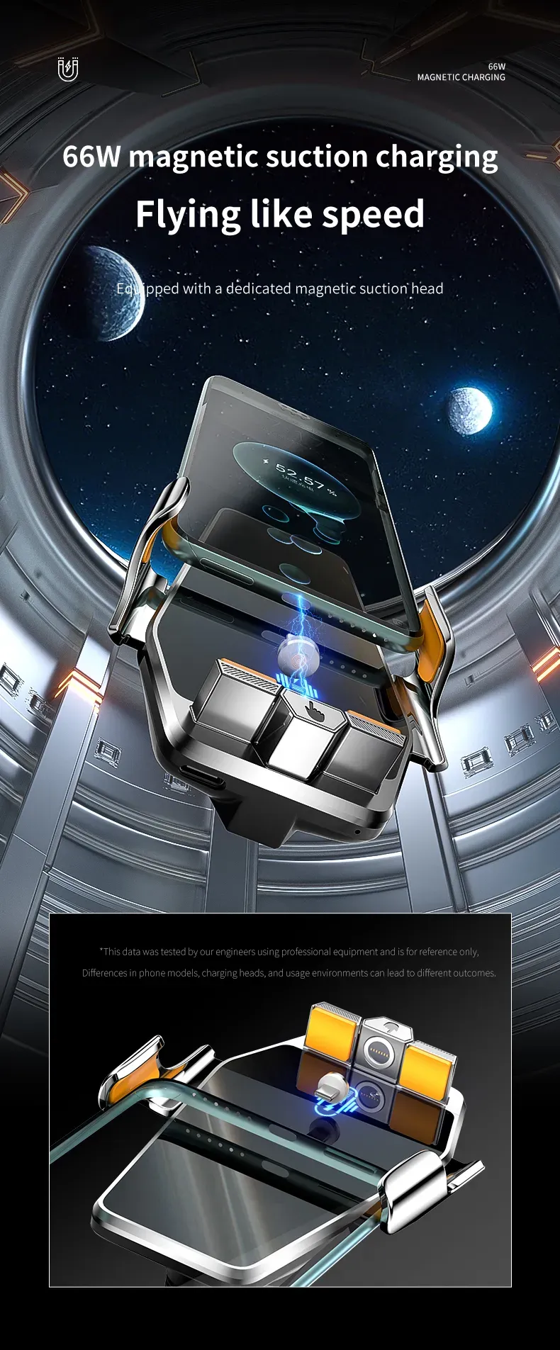 Neu Max 66W Magnetischer Telefonhalter 15W Drahtloses Laden Infrarot-Sensor-Touch-Steuerung Für IPhone Andorid_voghion.com