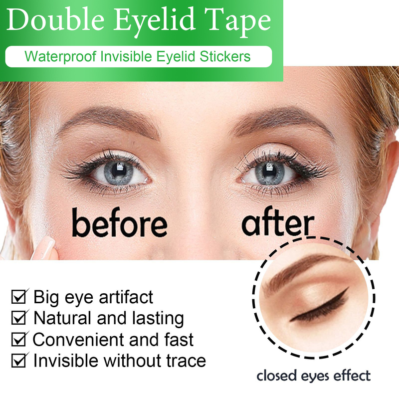 double eyelid Beautiful p set, natural, long-lasting, invisible, breathable, and non adhesive shaped large eye beauty    shaed_voghion.com