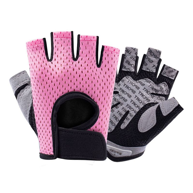 Paar Halbfingerhandschuhe Mesh Atmungsaktive Outdoor-Radsporthandschuhe_voghion.com