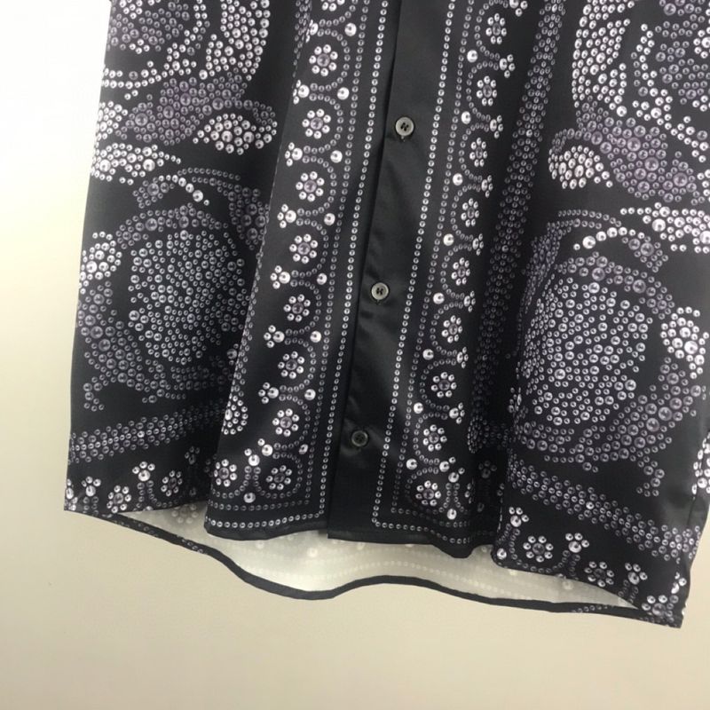 Trendy European Goods Ver Short Sleeved Shirt Full Of 3D Letter Print Pattern Unisex Top Cardigan In Stock_voghion.com