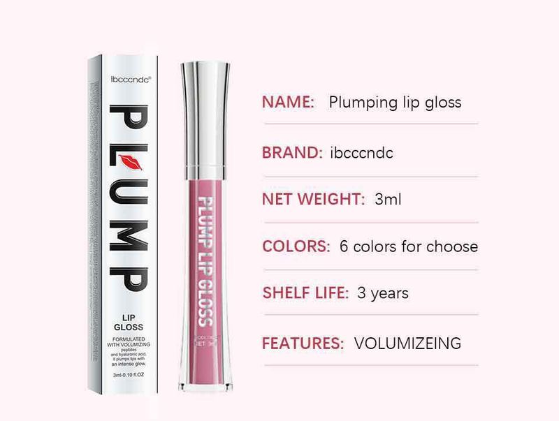 Lip Plumper hidratáló ajakfény Extrém teltebb dúsító ajakfény Színezett ajakfény Csillámos ajkak Smink 6 színben_voghion.com