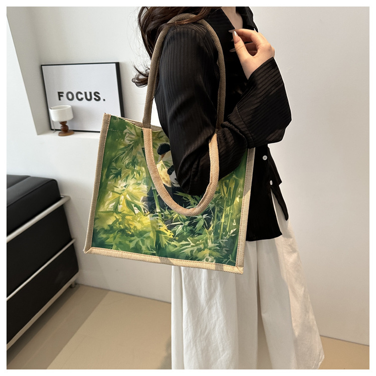 Ethnic Style Cartoon Elephant Xishuangbanna Tourism Handbag, Women's Shoulder Bag, Embroidered Canvas Bag_voghion.com