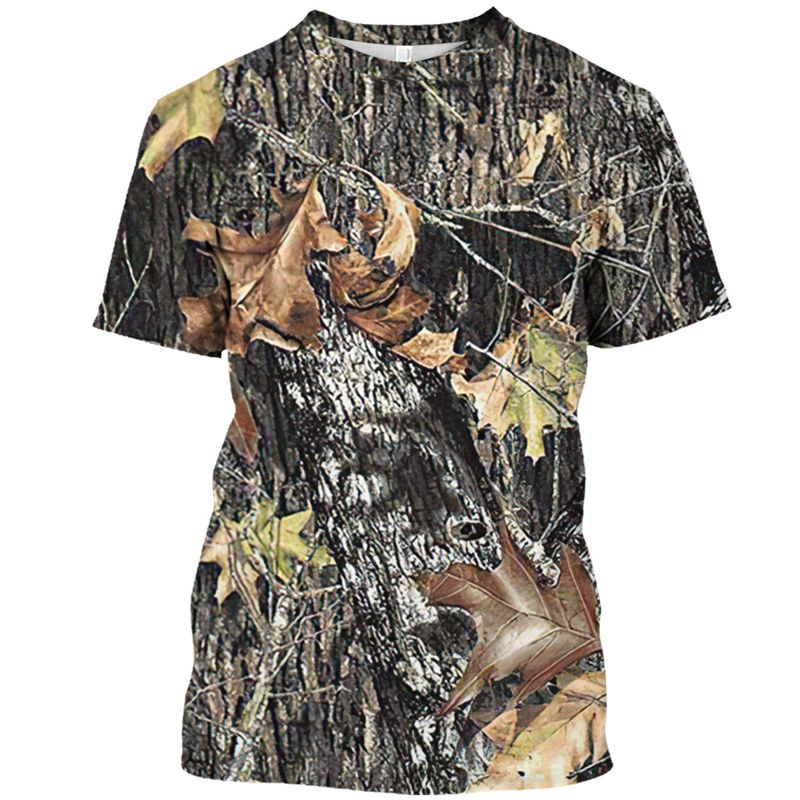 Outdoor Camouflage Jungle Camo Sommer Herren T-Shirt Lustiges O-Ausschnitt Schnelltrocknend Lose Jagd Tough Guy Persönlichkeit Kurzarm Top_voghion.com
