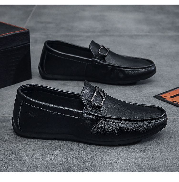 Herrenschuhe Bean Schuhe Sommer Neue Mode Weiche Sohle Weiche Oberfläche Casual Lederschuhe_voghion.com