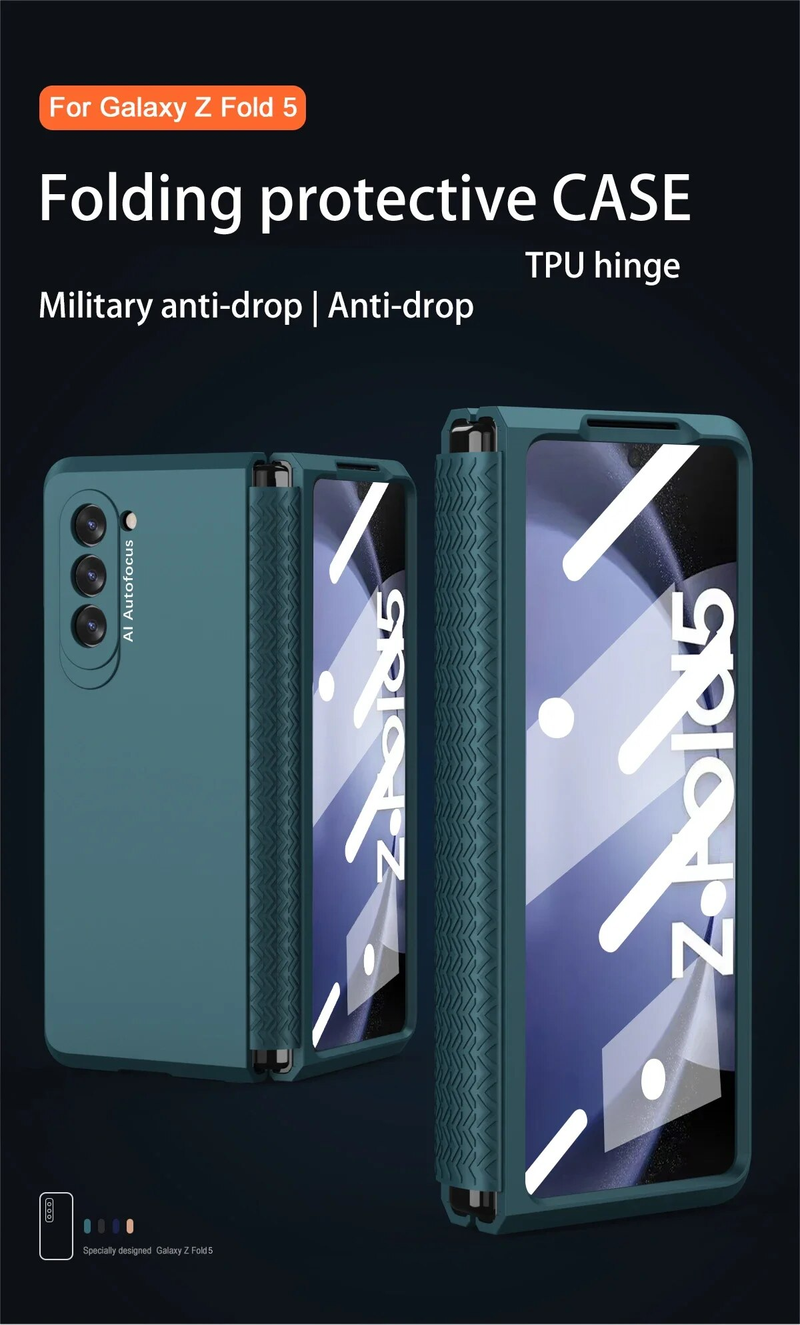 Hög kvalitet för Samsung Galaxy Z Fold 5 4 3 2 Fodral Mjukt gångjärn Matt hårt skyddsfodral_voghion.com